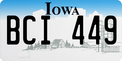 IA license plate BCI449