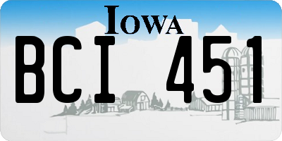 IA license plate BCI451