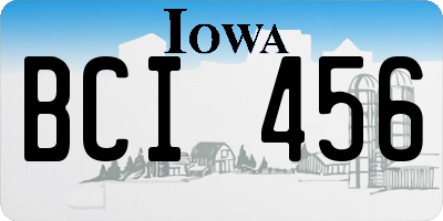 IA license plate BCI456