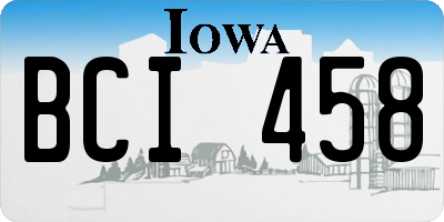 IA license plate BCI458