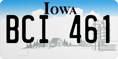 IA license plate BCI461