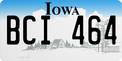 IA license plate BCI464