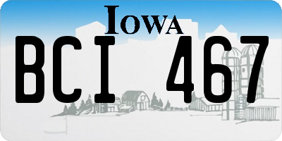 IA license plate BCI467