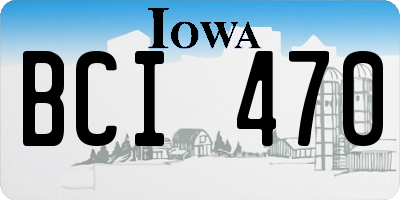 IA license plate BCI470