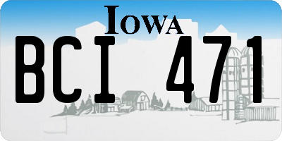 IA license plate BCI471