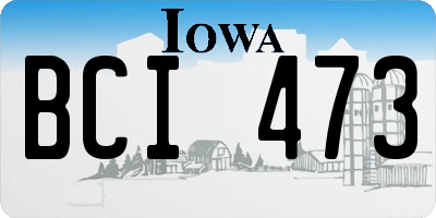 IA license plate BCI473