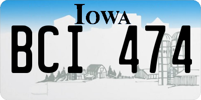 IA license plate BCI474