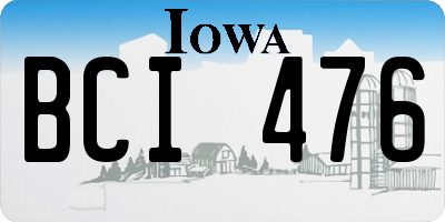 IA license plate BCI476