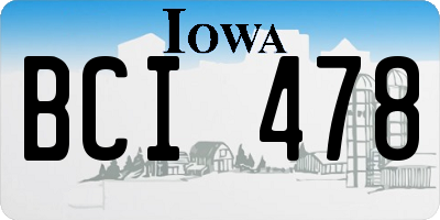 IA license plate BCI478
