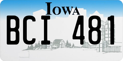 IA license plate BCI481