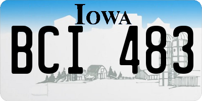 IA license plate BCI483