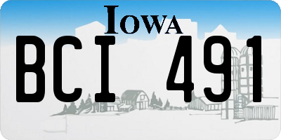 IA license plate BCI491