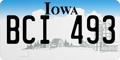 IA license plate BCI493