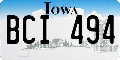 IA license plate BCI494