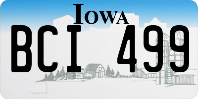IA license plate BCI499