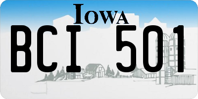 IA license plate BCI501