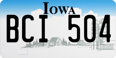 IA license plate BCI504