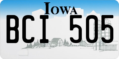 IA license plate BCI505
