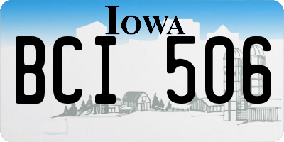 IA license plate BCI506