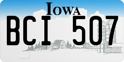 IA license plate BCI507