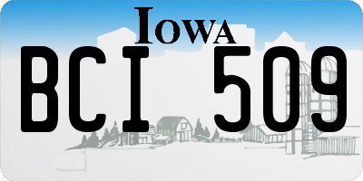 IA license plate BCI509