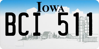 IA license plate BCI511