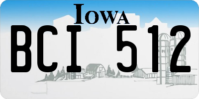 IA license plate BCI512