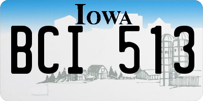 IA license plate BCI513