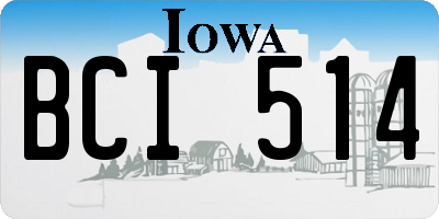 IA license plate BCI514