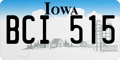 IA license plate BCI515
