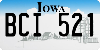 IA license plate BCI521
