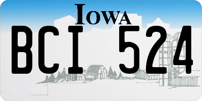 IA license plate BCI524