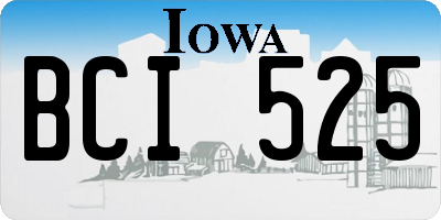 IA license plate BCI525