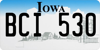 IA license plate BCI530