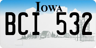 IA license plate BCI532