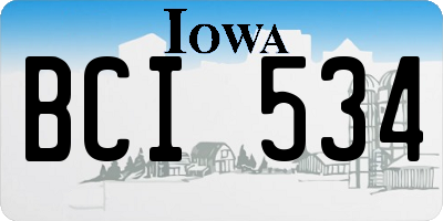 IA license plate BCI534