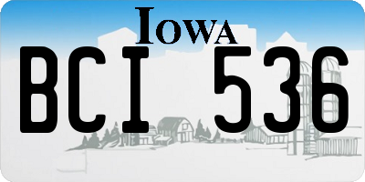 IA license plate BCI536