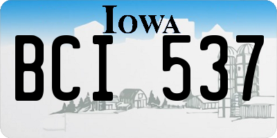 IA license plate BCI537