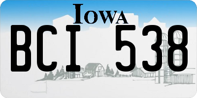 IA license plate BCI538