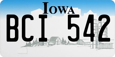 IA license plate BCI542