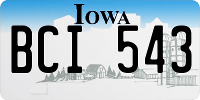 IA license plate BCI543