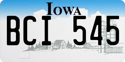 IA license plate BCI545