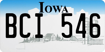 IA license plate BCI546