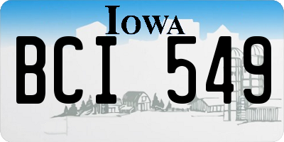 IA license plate BCI549
