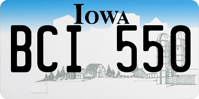 IA license plate BCI550