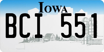 IA license plate BCI551