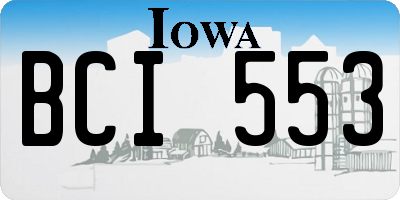 IA license plate BCI553