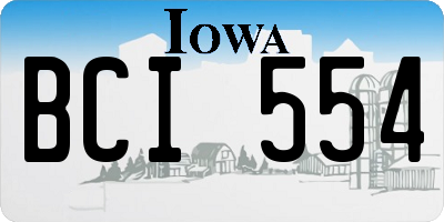 IA license plate BCI554