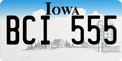 IA license plate BCI555