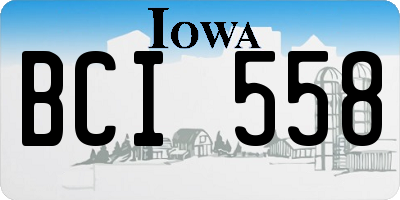IA license plate BCI558